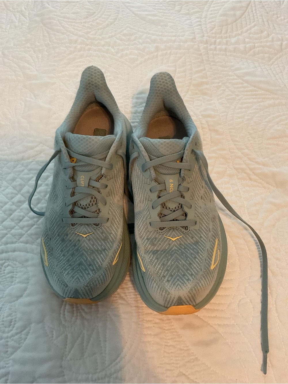 Women's Teal Athletic Running Shoes with Gold Accents